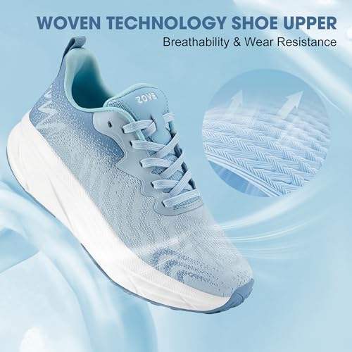 Image of ZOVE Wide Toe Box Shoes Women Extra Wide Width Sneakers Ultra Light Road Running Shoes Non-Slip Tennis Sneakers Breathable Walking Athletic