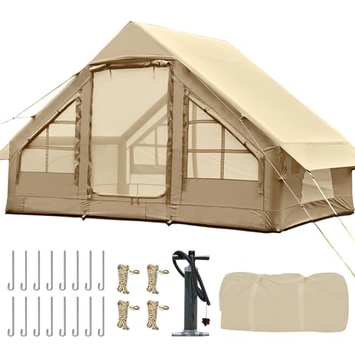 Inflatable 4-6 Person Camping Tent with Pump