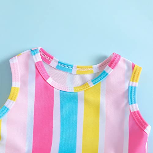 Toddler Girls Swimsuit Cute Ruffle 2 piec𝐞 Tankni Top and Bikini Bottom Swimwear Baby Girl Bathing4