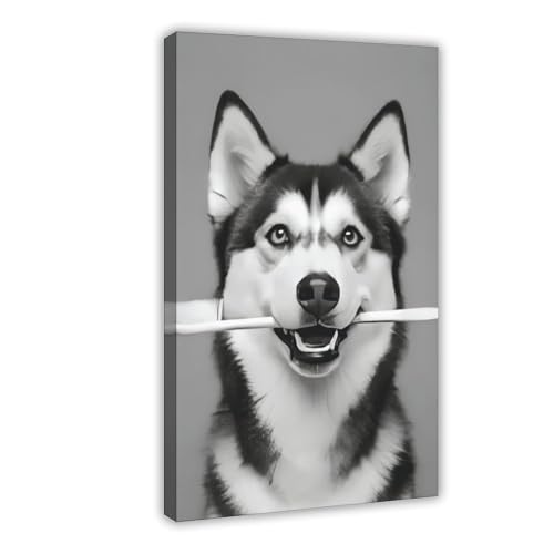 Poster Husky rigolo idée cadeau original pour chambre et décoration murale