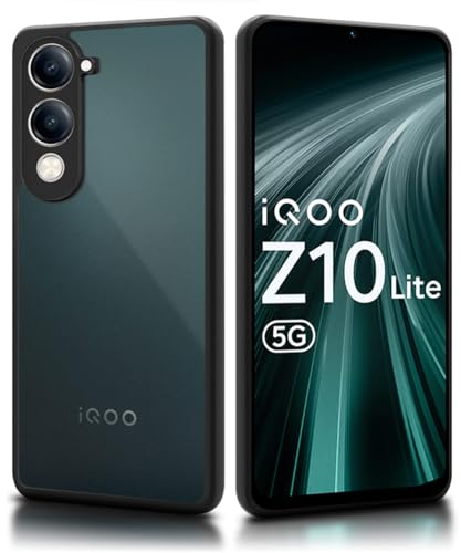 Image of WOW IMAGINE Translucent Hybrid Back Case Cover for Vivo T4 lite 5G | iQOO Z10 lite 5G | Y04 4G | Y19 5G | Y19e Smoked Matte Back | ShockProof 360 Degree Protection | Protective Hard Case - Matte Black