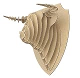 CABEZA DE TORO Trofeo de caza en cartón reciclado. Puzzle 3D de cabeza trofeo escultura para pared. Disponible en dos diferentes medidas