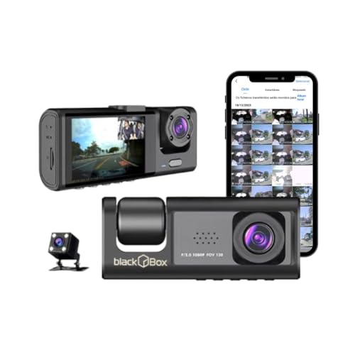 Black Box GPX - Câmera Veicular Tripla Interna Wifi Full HD (Automotiva Carro Uber App) (Sem cartão)
