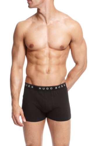 Hugo Boss Men's 3-Pack Cotton Trunk , Charcoal/Black/Light Grey, Large