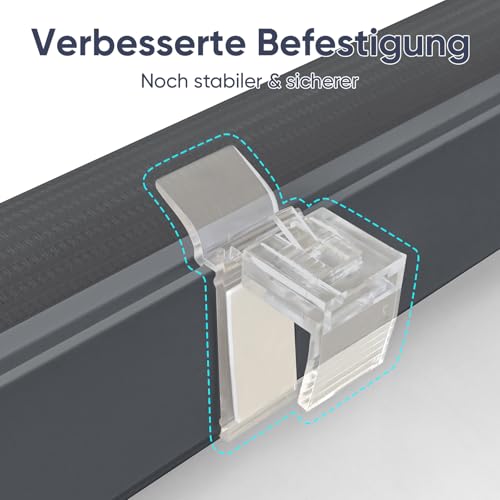 Sekey Doppelrollo Klemmfix ohne Bohren für Fenster, Doppelrollo 105 cm breit, Duo Rollo Jalousie Sonnenschutz, 105x210cm, Dunkelgrau – Ansicht 9