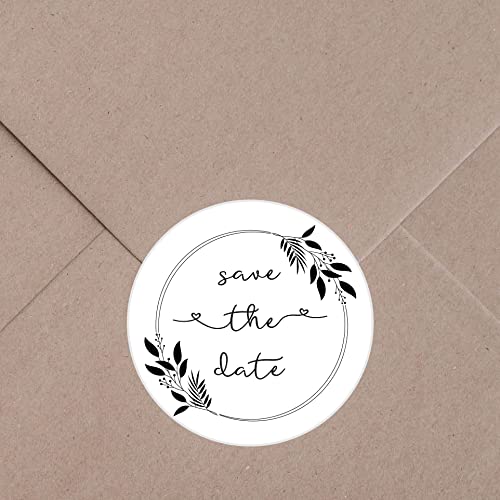 60 Save the Date Stickers for Invitations, Foiled Wedding