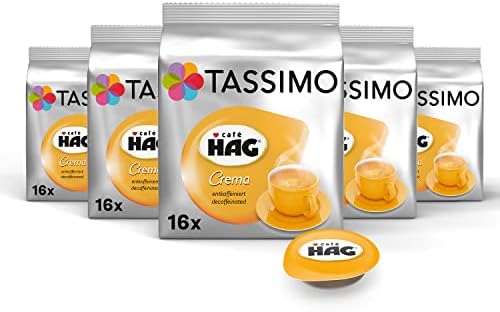 Tassimo Kapseln Café HAG, Crema, 5 x 16 Pads, 80 Kaffeekapseln, mittlere Röstung