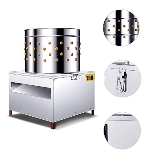 Foto von YUEWO Automatische Geflügelpflücker Hühnerpflücker Geflügel-Rupfmaschine mit Wasseranschluss für Hühner Enten Puten Trommel