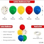 KatchOn, Rainbow Balloons Set – Pack of 64 | Confetti Multicolor Balloons Red, Blue, Green, Yellow Latex Balloon for Birthday Party Decorations | Carnival Birthday Party Decorations | Rainbow Decor - Image 2