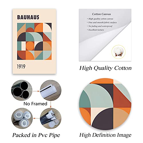 Bauhaus Wall Art Mid-Century Modern Artwork Geometric Bauhaus Poster Blue Orange Color Block Art Print Geometric Abstract Shapes Wall Art Minimal Art Prints Modern Abstract Wall Art 16X24Inch No Frame #TOP4