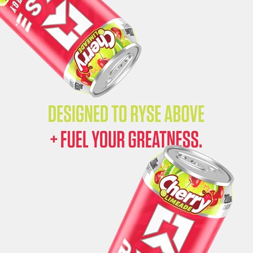 RYSE Fuel Energy Drink - Cherry Limeade - Sugar Free, Gluten Free & Vegan - 200mg Natural Caffeine, Taurine & Choline for Focus & Energy - No Artificial Colors - 16 fl oz Cans (12-Pack)