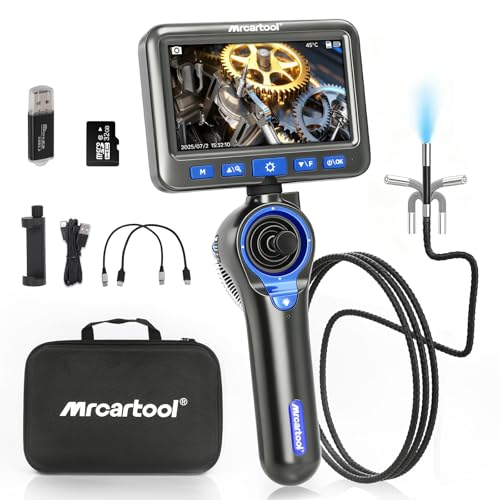 4-Way 360° Articulating Borescope with 6 Light, Endoscope Camera with 6.2mm...