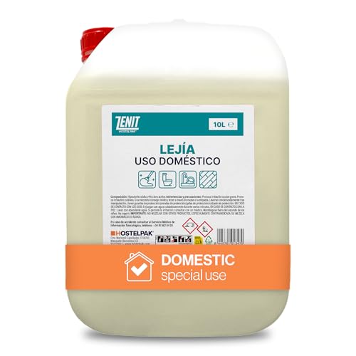Hostelpak | 10 l | Lejía Doméstica con 4% de Cloro Activo | Solución de Limpieza Multiusos para Hogar | Uso doméstico