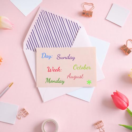 INFUNLY Calendar Clear Stamps for Card Making Date Number Rubber Stamps Week Month Year Silicone Stamps Transparent Seal Stamp for Holiday DIY Scrapbooking Embossing Album Decor