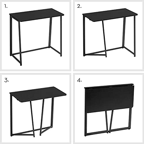 Wohomo Folding Computer Desk, Small Writing Foldable Desk 31.5", Space-Saving Laptop Table, Easy Assemble Workstation For Home Office,Black #TOP7
