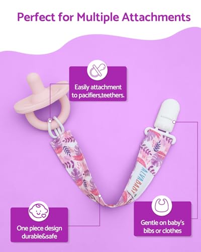 Image of ALVABABY Pacifier Clips 8 Pack Pacifier Binky Paci Holder Leashes for Teethers 8DP22A