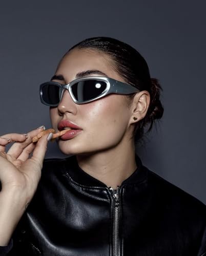 Wrap Around Fashion Sunglasses for Men Women Swift Oval Gold Sunglasses Sport Shades Glasses Eyeglasses White3