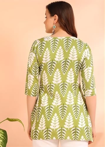Image of Women's Short Kurti in TopsTunic Rayon Cotton Blend | Ladies Ethnic Tunic