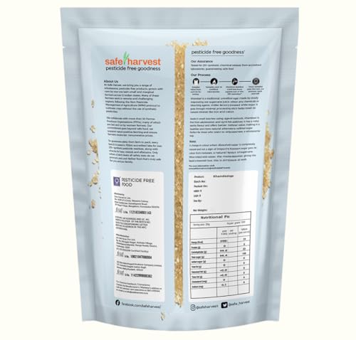 Image of Safe Harvest Khandsari Sugar | Pesticide-Free | Sulphur-Free & Unrefined | Artisanal & Chemical-Free | Sourced from Women Farmers | Tested for 231 Pesticides | 1 kg (Pack of 2)