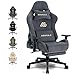 Asukale Gaming Stuhl, Atmungsaktiver Bürostuhl Ergonomisch aus Hochwertigem Stoff, So Weich Wie Pelz, PC-Stuhl, Verstellbarer und Drehbarer Schreibtischstuhl mit Fußstütze, Grau
