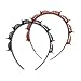 2Pcs Double Bangs Hairstyle Hairpin Headband With 8 Small Clip,Women Double Layer Twist Plait Hair Tools for Curly,Thick Hairs,Toothed Hair Bands Braid Tool Hair Accessories,Black and Reddish brown