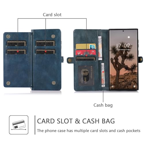 Étui portefeuille Galaxy S26 en cuir rétro vert avec porte-cartes détachable