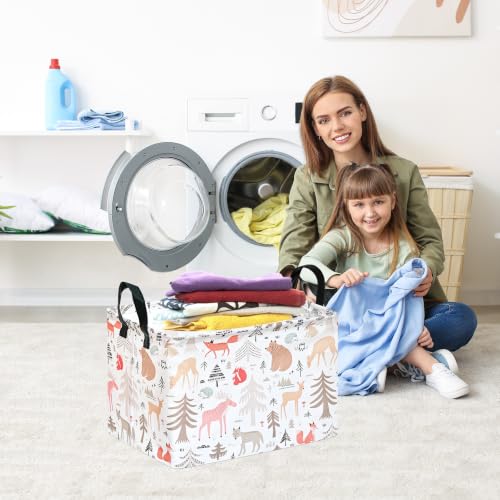 Image of Kids Gift Shelf Nursery Storage Basket Laundry Hamper Storage Box and Bins for Home Clothes with Handles (Bear)