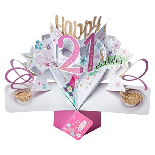 Tarjeta de felicitación emergente de 21 cumpleaños con texto en inglés "Second Nature"