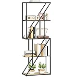 ESPACIO ORGANIZADO Y FUNCIONAL: Esta librería con cinco baldas amplias es ideal para mantener ordenados libros, plantas, decoración o pequeños objetos, ofreciendo una solución práctica para organizar cualquier estancia de forma cómoda y accesible