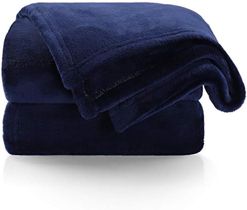 TILLYOU Micro Fleece Plush Soft Toddler Blanket for Boys Girls - Large Lightweight Crib Blanket for Baby Bed Lounger - Fuzzy Warm Cozy Blanket for Daycare Preschool Naptime Oversized 40x50 Navy Blue