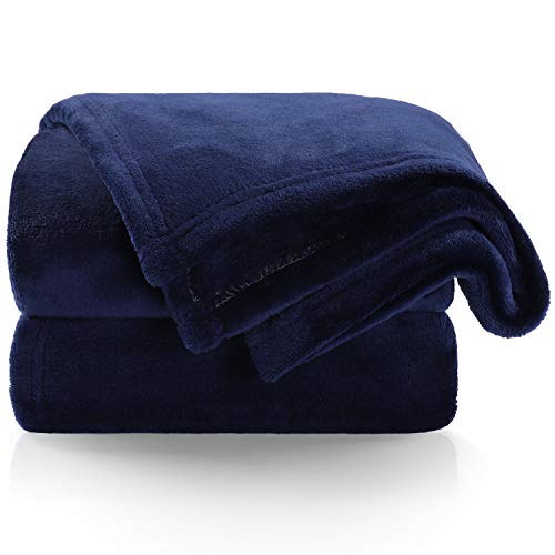 Tillyou Micro Fleece Plush Soft Toddler Blanket For Boys Girls - Large Lightweight Crib Blanket For Baby Bed Lounger - Fuzzy Warm Cozy Blanket For Daycare Preschool Naptime Oversized 40X50 Navy Blue #TOP3