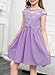 blibean Girls Fashion Summer Short Sleeve Dress Young Kids Flower Lace Mesh Boho Fancy Wedding Guest Dresses Fashion Casual Party Formal Outfits Size 10-11 Year Old Liac Purple
