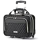 Ponhog Aktenkoffer Damen, Laptop Tasche zum Rollen, Laptoptasche bis 15,6 Zoll, Wasserabweisende Trolley Aktentasche für Büro Arbeit Pendeln Business Uni, Schwarz