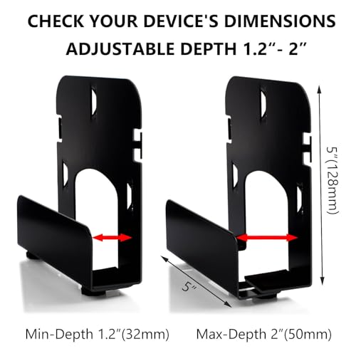 Gmailmall Cable Box Wall Mount Modem Mount Adjustable Wall Mount for Most Small Media Players：Roku, Amazon Fire TV, Cable Box, Mini PC, Mac mini，Modems, Router and Other Streaming Media Players - Thumbnail 2