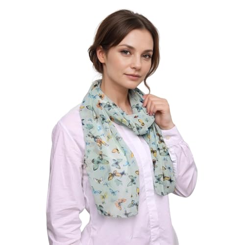 Basic Sense Butterfly chiffon Neck scarf, Mint