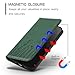 Jiajihua Cover Compatible with Huawei Y5 Prime (2018),Compatible with Huawei Y5 (2018) PU Leather Magnetic Closure Wallet Card Holder Flip Kickstand Phone Case Green