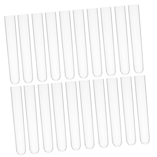 VILLFUL 100pcs Test Tube Party Candy Holder Sample Storage Tubes Clear Container with Lid Nativity Toys for Candy Container Small Vials Toy for Polystyrene Transparent