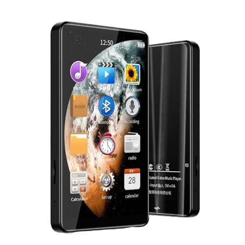 MP5 Player with Bluetooth 5.0, Full Touch Screen, MP4/MP3 Digital Music Player, FM Radio, 80GB Built-in Memory, Speaker, e-Book Support, Maximum 256GB External Memory