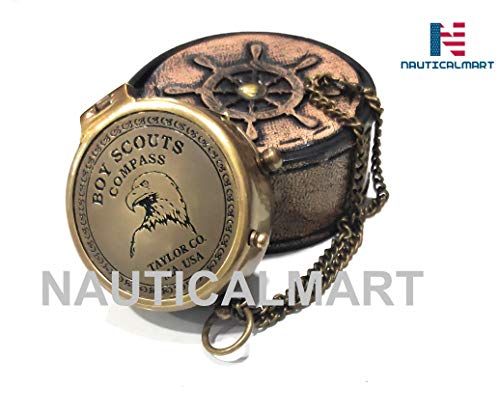Brújula de bolsillo antigua de latón portátil miniatura 5