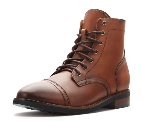 PARTY Mens Dress Boots - Casual Lace-up Chukka Leather Boots for Men,LINUS-TAN-11