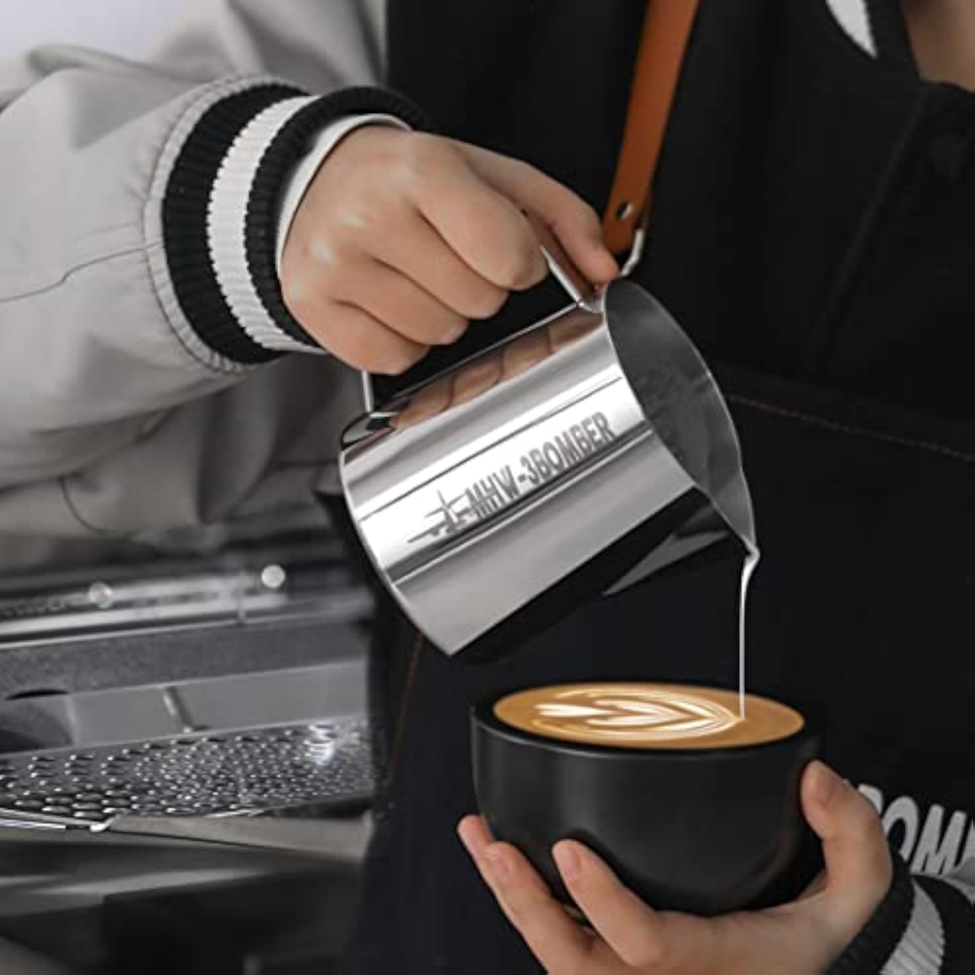 Stainless Steel Milk Frothing Pitcher with Precision Spout