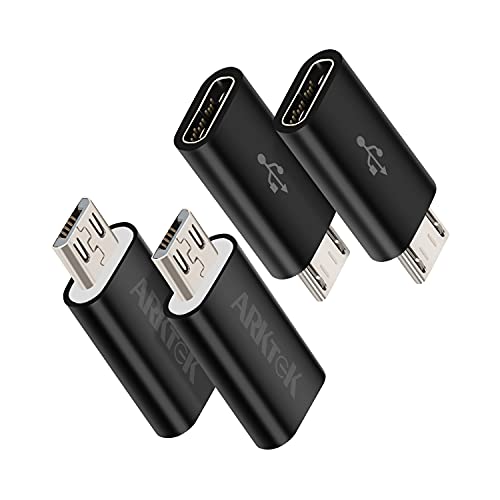 ARKTEK Lot de 4 adaptateurs USB-C (femelle) vers micro USB (mâle) pour synchronisation et charge pour appareil photo numérique Power Bank Samsung Galaxy S7/S7 Edge et plus encore