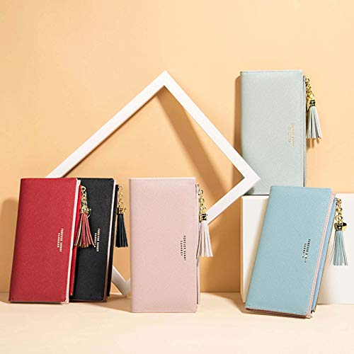 Sumgogo Slim Wallet For Women Long Tassel Zipper Clutch Purse Handbag Card Case Wallet (Pink) #TOP6