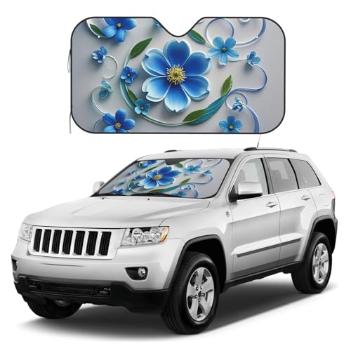 Pare-soleil voiture fleur bleue pour garder votre véhicule au frais en été