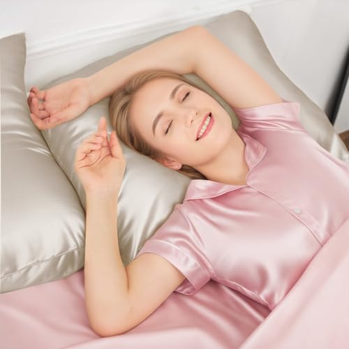 Mulberry Silk Pillow Cases for Hair and Skin, King, Taupe, 1 pc by INSSL - Used condition - Image 2