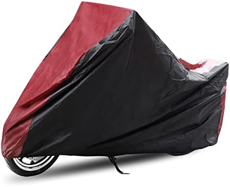 uxcell XXXL 190T Rain Dust Motorcycle Cover Red&Black Outdoor 116" for Honda