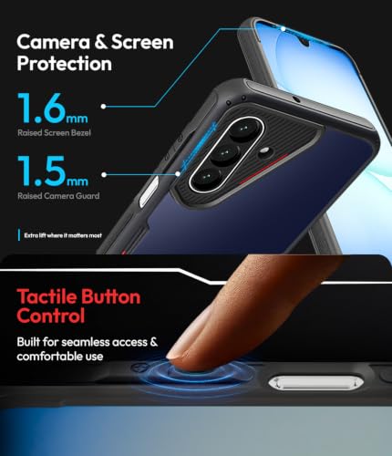 Image of KAPAVER iON - X | Samsung Galaxy A18 /M17 5G /F17 5G /A17 /A17 5G Case [Drop Protection] [Rugged] Galaxy A18 /M17 5G /F17 5G /A17 /A17 5G Back Cover | (TPU + PC) - Smoke Black