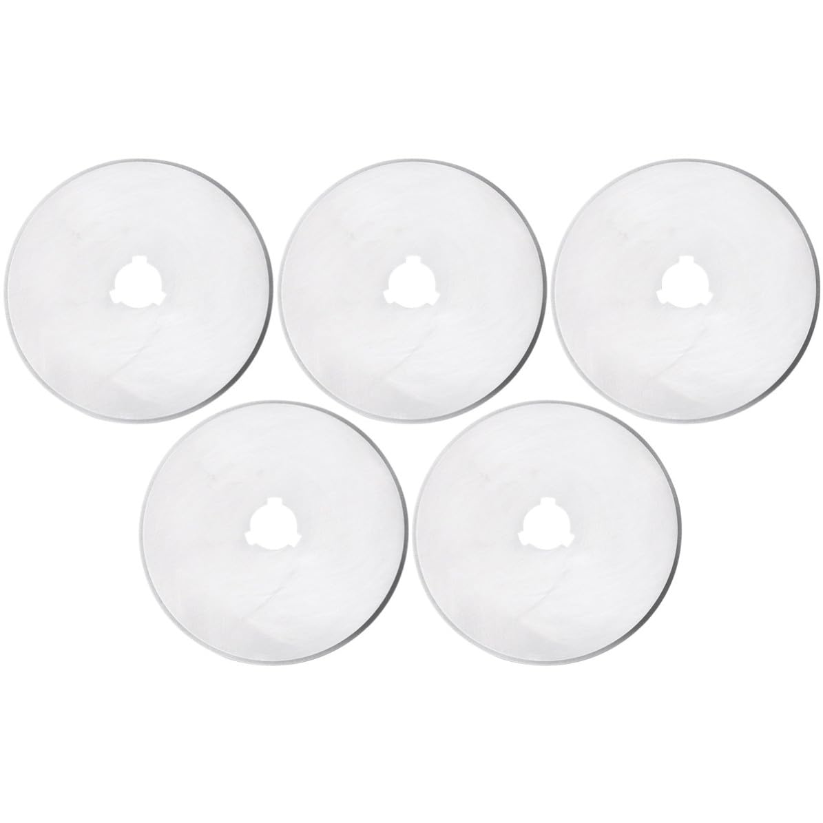 CRAFTHROU Cuchillas de Corte Circular de 60 Mm para Cutter Rotatorio, 5 Piezas de Acero con Estuche de Almacenamiento, Ideales para Cortar Tela y Cuero en Manualidades