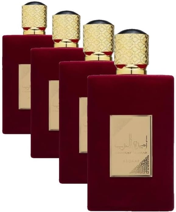 Lattafa Asdaaf Ameerat Al Arab Eau de Parfum Spray for Women, 3.4 Ounce (Pack of 4)