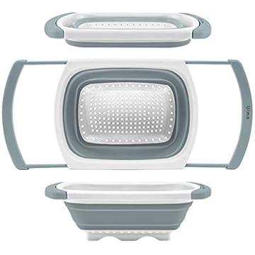 squish collapsible over the sink colander